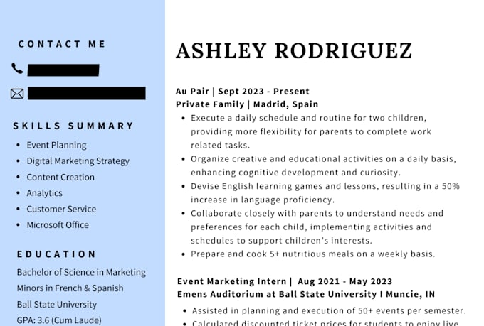 write a personalized, professional resume for creatives in just two days